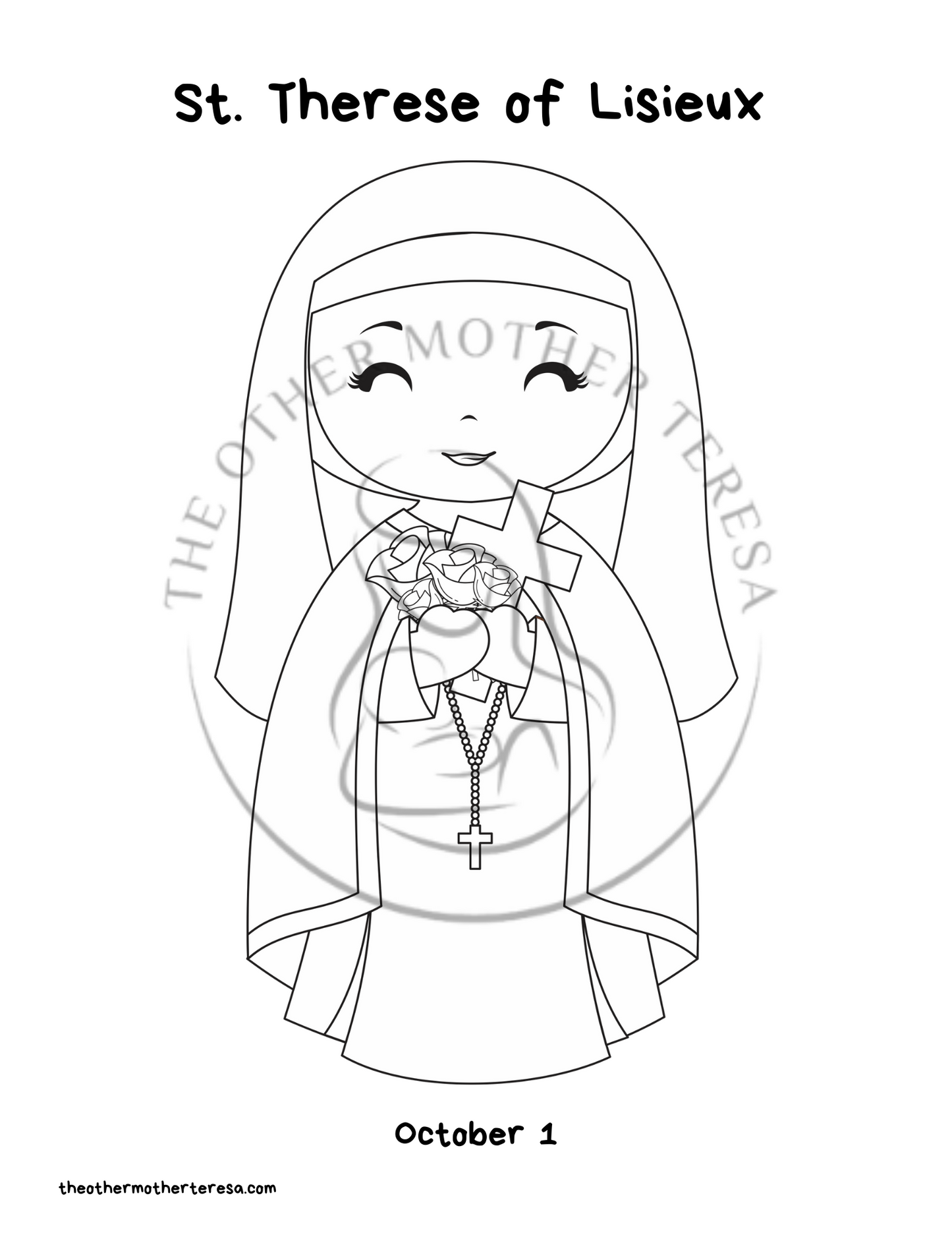 St. Therese of Lisieux Coloring Page