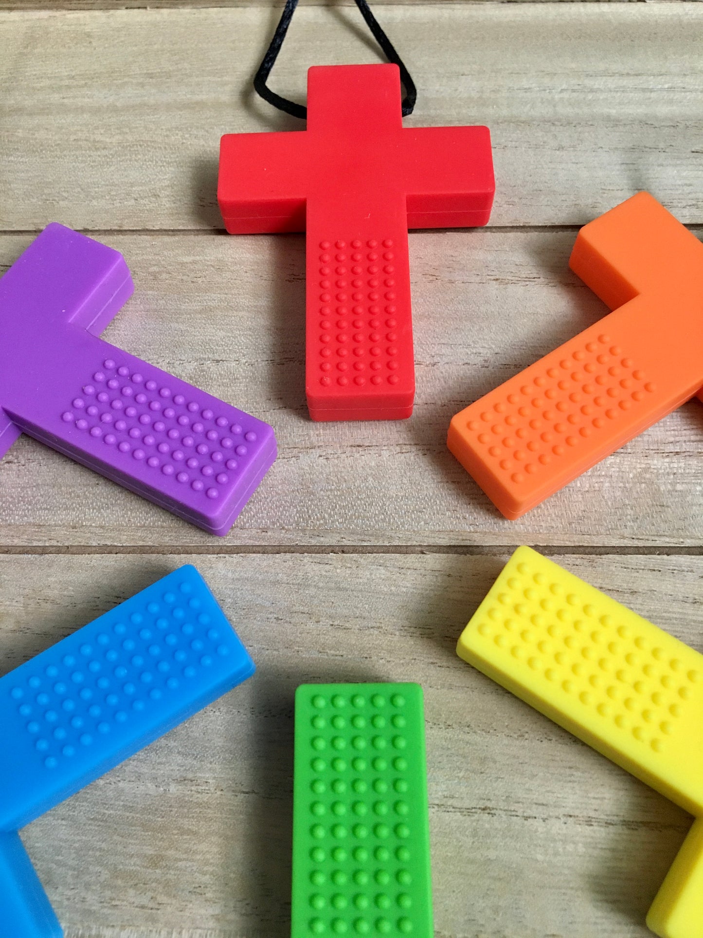 Chewy Cross Necklace, Silicone Cross Necklace