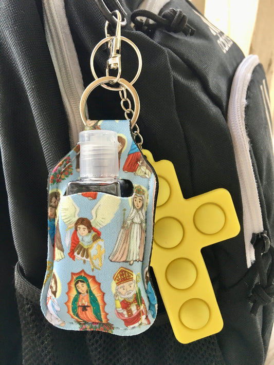 Little Saints Keychain, Hand Sanitizer/Lotion Holder