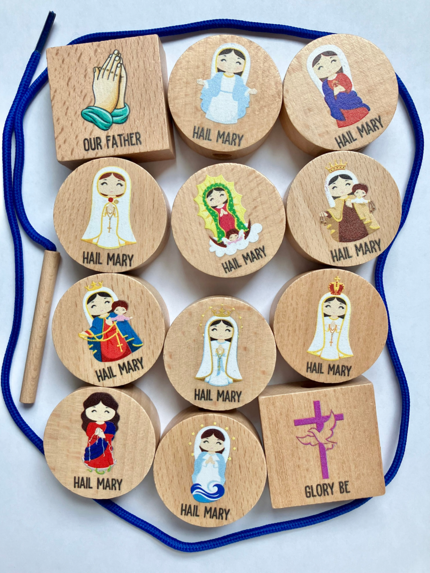 Rosary Bead Lacing Toy, Montessori Rosary, Children's Rosary, Rosary Toy