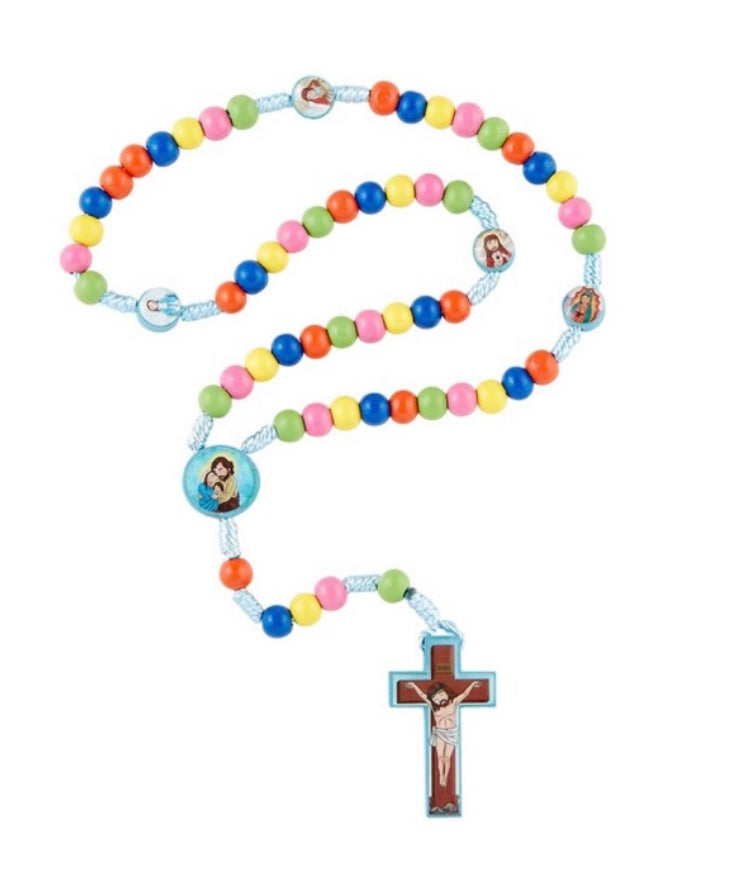 Little Saints Rosary, Children's Colorful Wooden Rosary