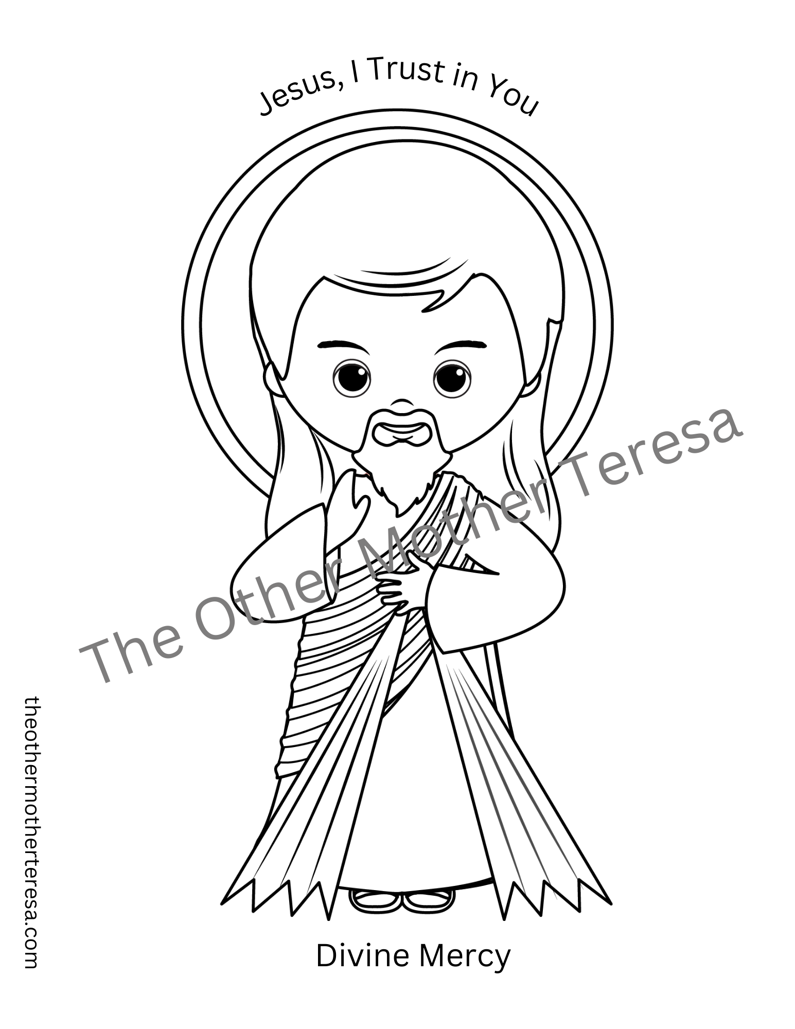 Divine Mercy Coloring Page The Other Mother Teresa
