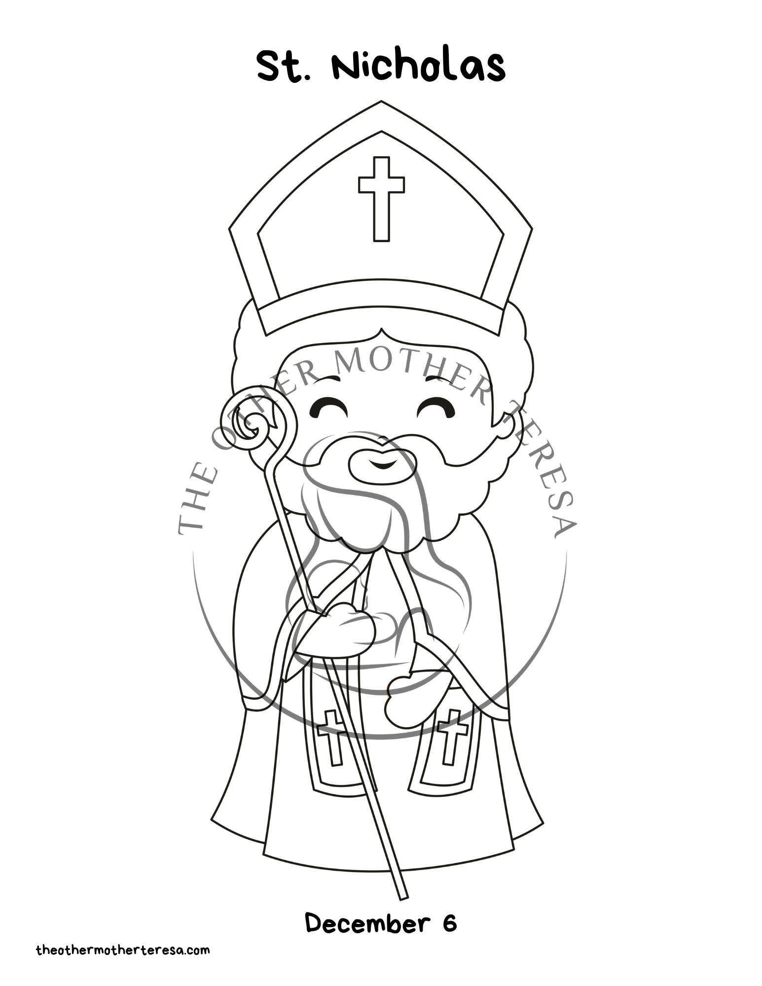 Saint Nicholas Coloring Page – The Other Mother Teresa