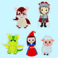 Catholic Felt Finger Puppets, Catholic Toys, Our Lady of Fatima, St. George and the Dragon