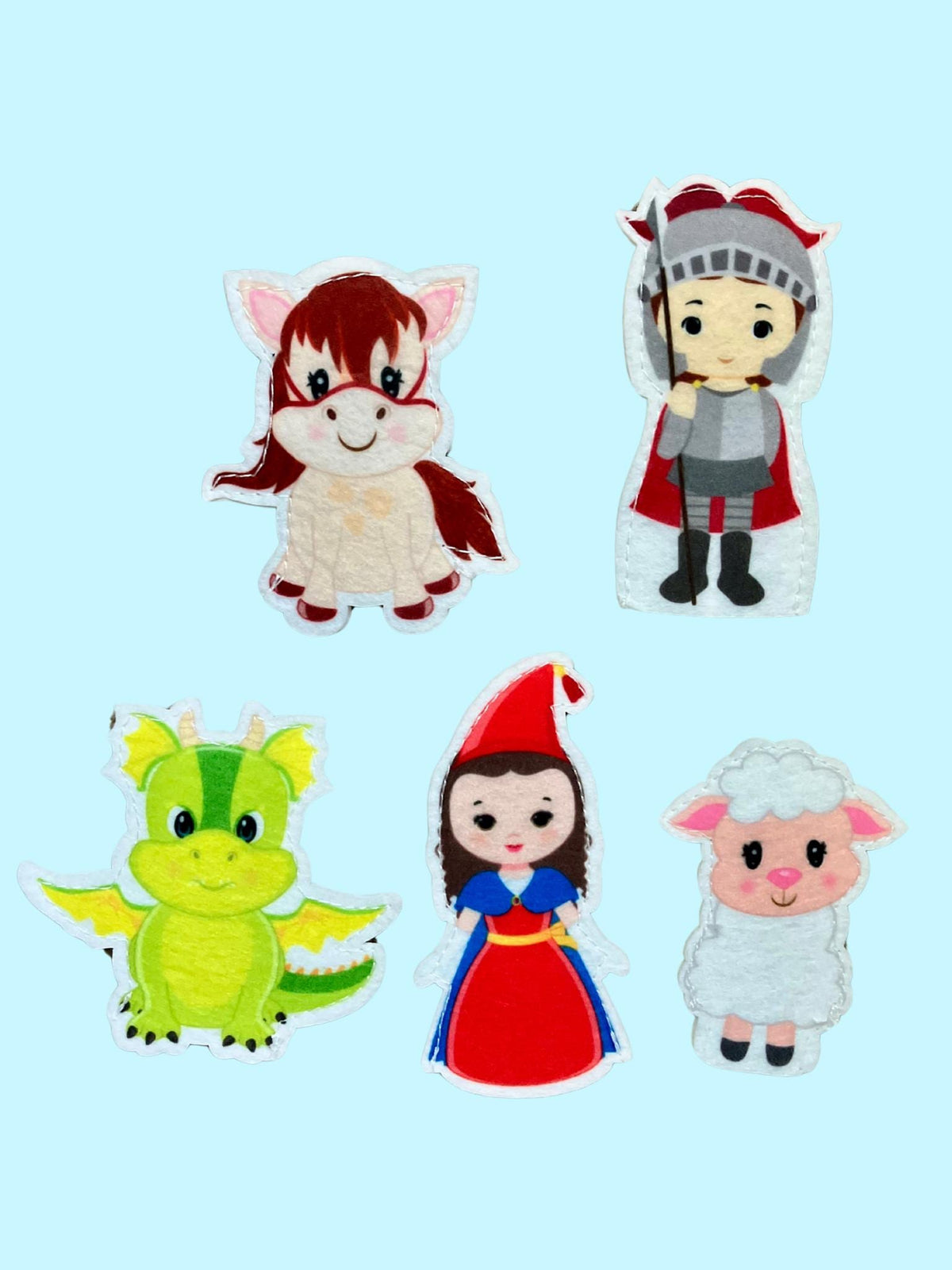 Catholic Felt Finger Puppets, Catholic Toys, Our Lady of Fatima, St. George and the Dragon