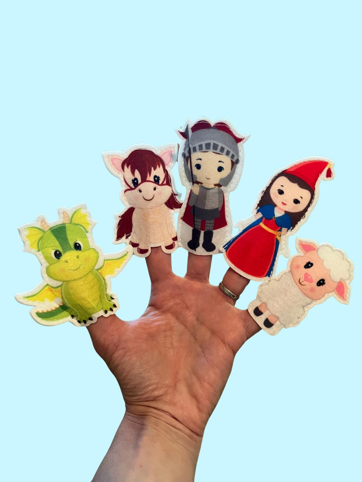 Catholic Felt Finger Puppets, Catholic Toys, Our Lady of Fatima, St. George and the Dragon