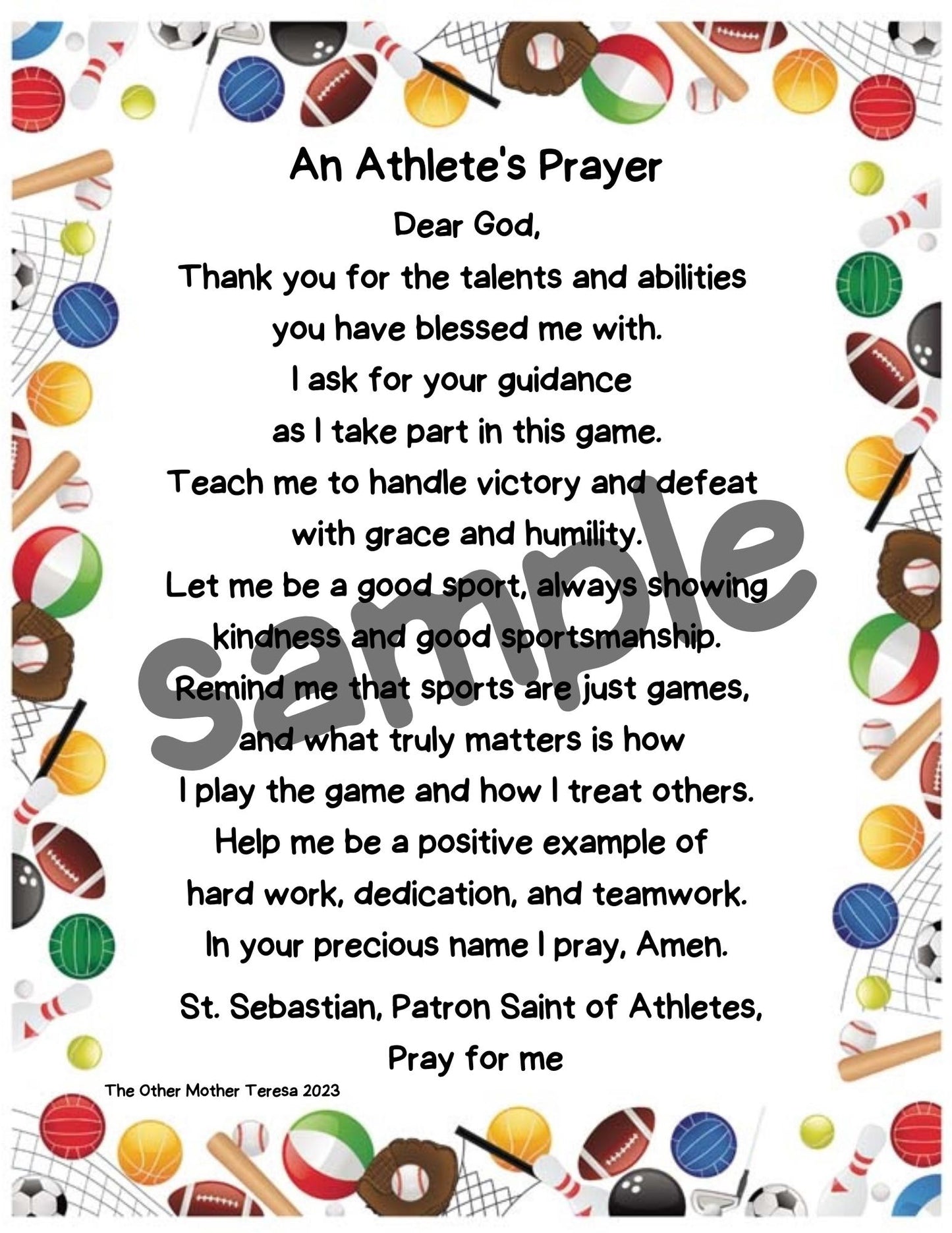 Basketball Rosary and Athlete's Prayer Card, Saint Benedict Rosary