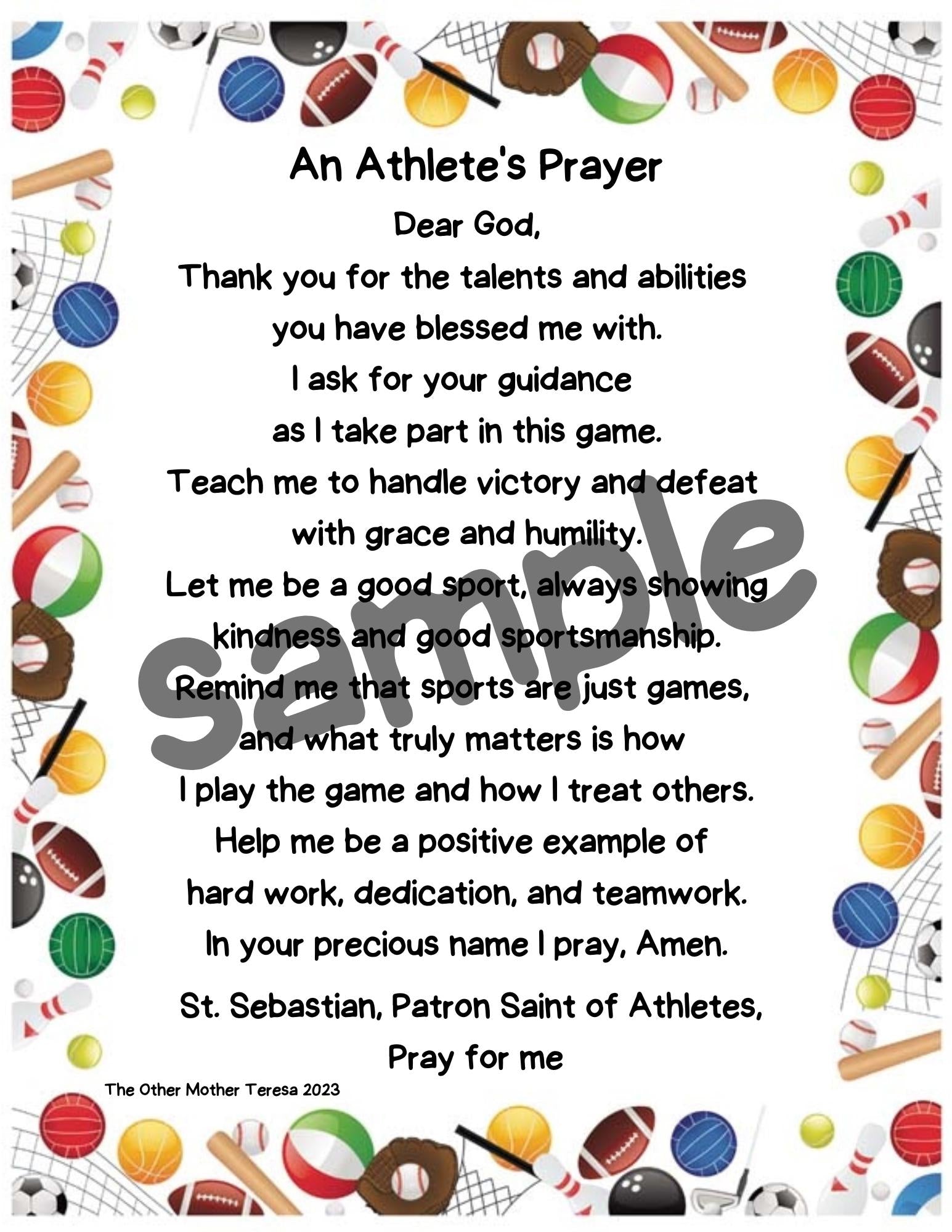 Basketball Rosary and Athlete's Prayer Card, Saint Benedict Rosary