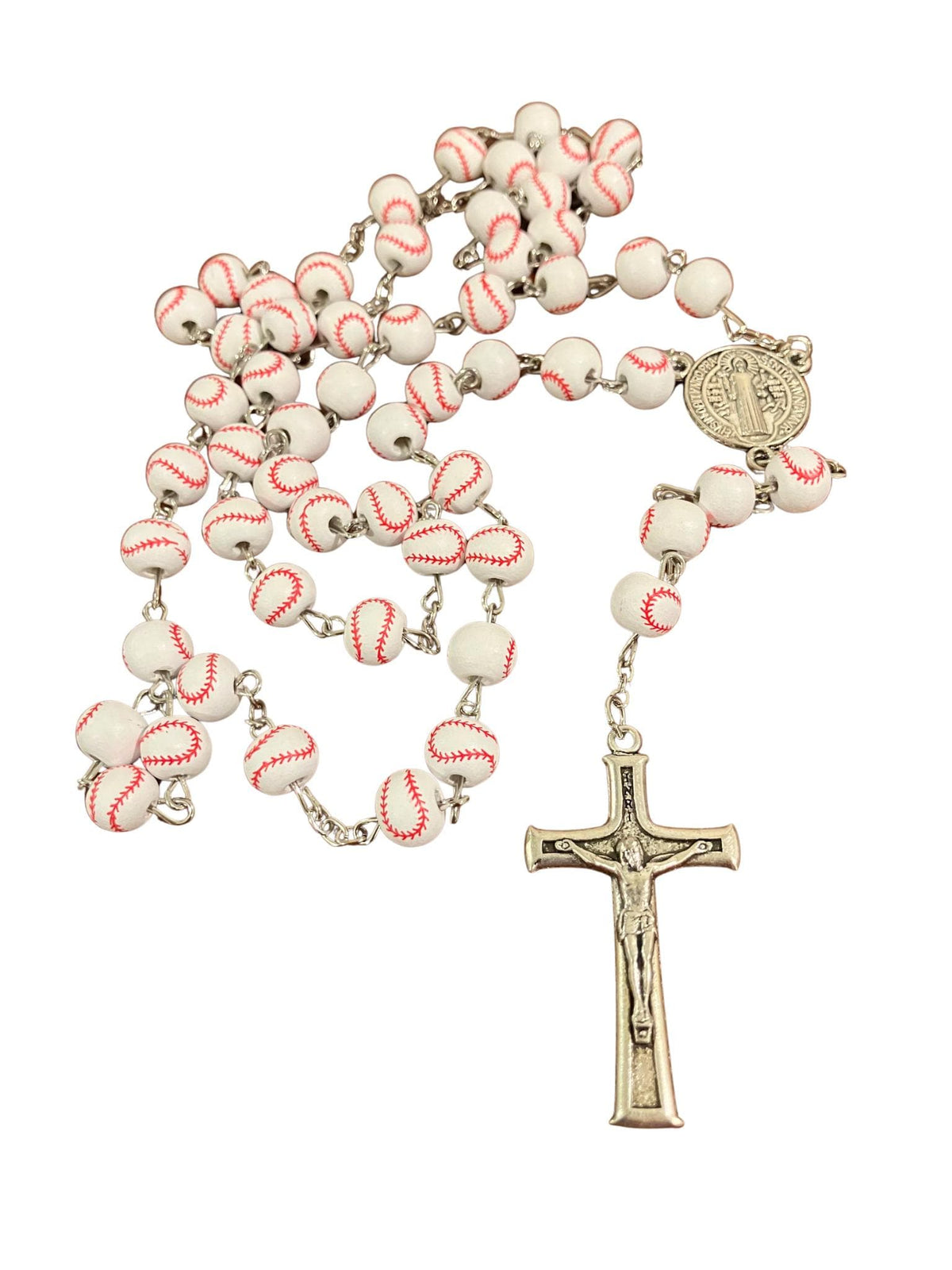 Baseball Rosary and Athlete's Prayer Card, Saint Benedict Rosary