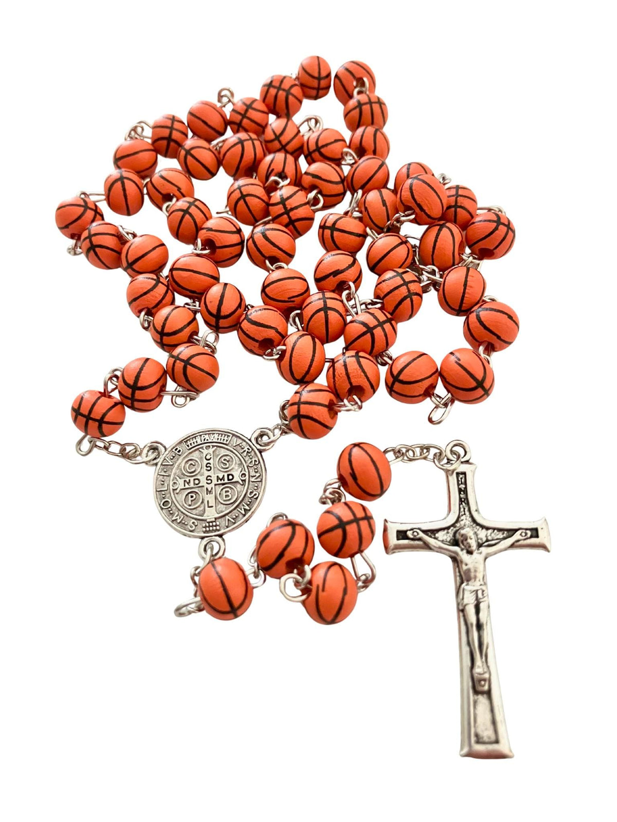 Baseball Rosary and Athlete's Prayer Card, Saint Benedict Rosary
