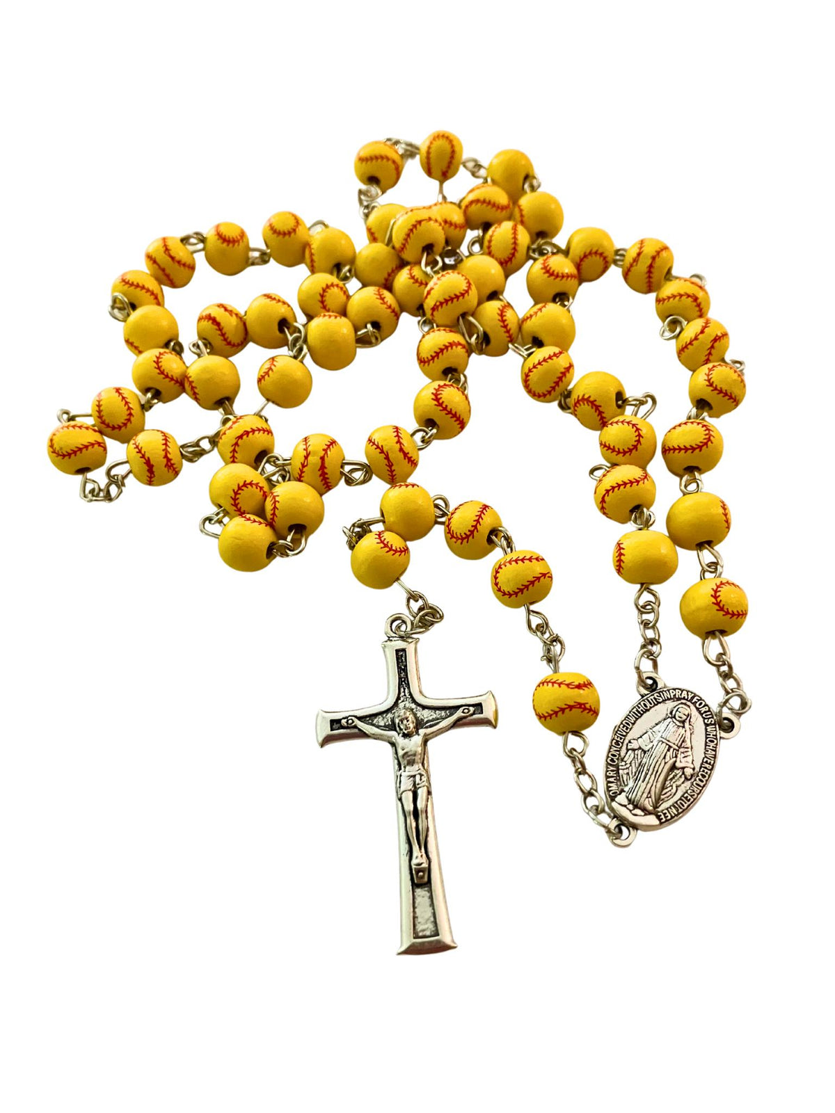 Baseball Rosary and Athlete's Prayer Card, Saint Benedict Rosary