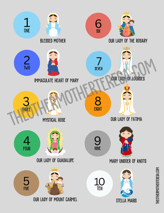 Titles of Mary Printable