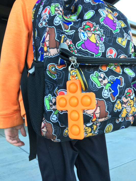 Cross Pop-It Keychain, Cross Backpack Charm