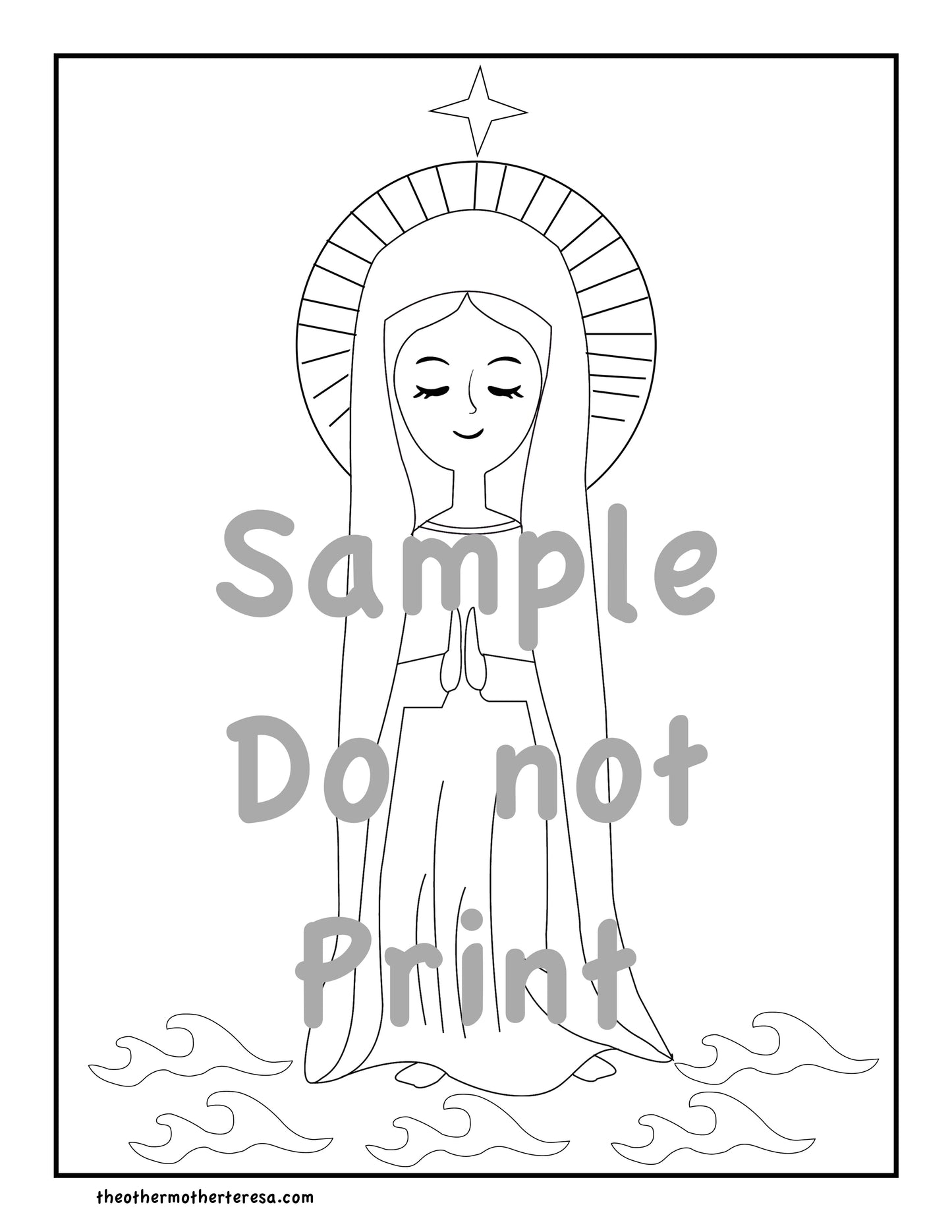 Our Lady Star of the Sea Coloring Page