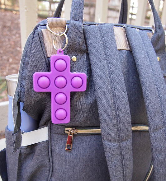 Cross Pop-It Keychain, Cross Popper, Cross Backpack Charm