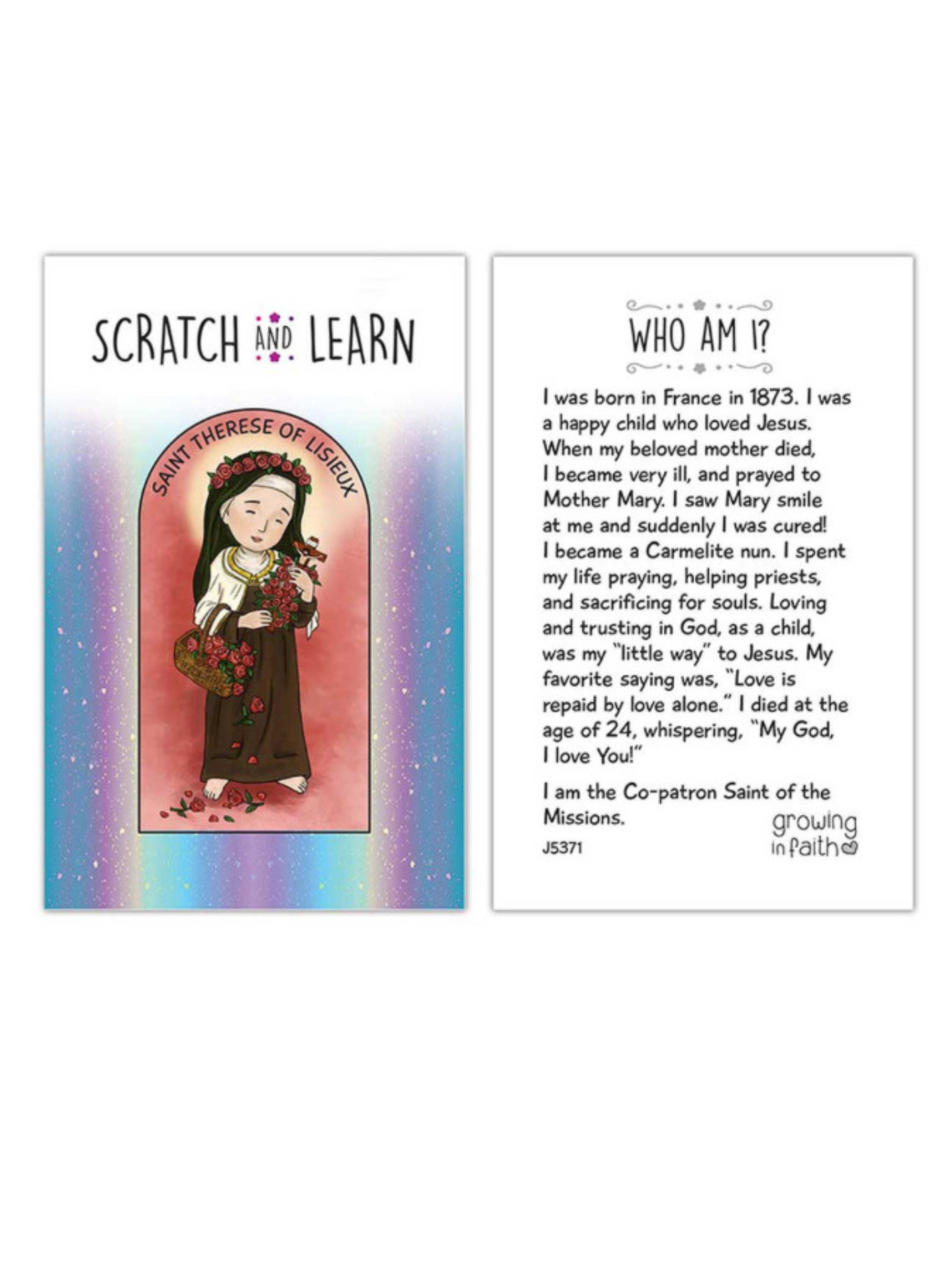 St. Therese Scratch off card