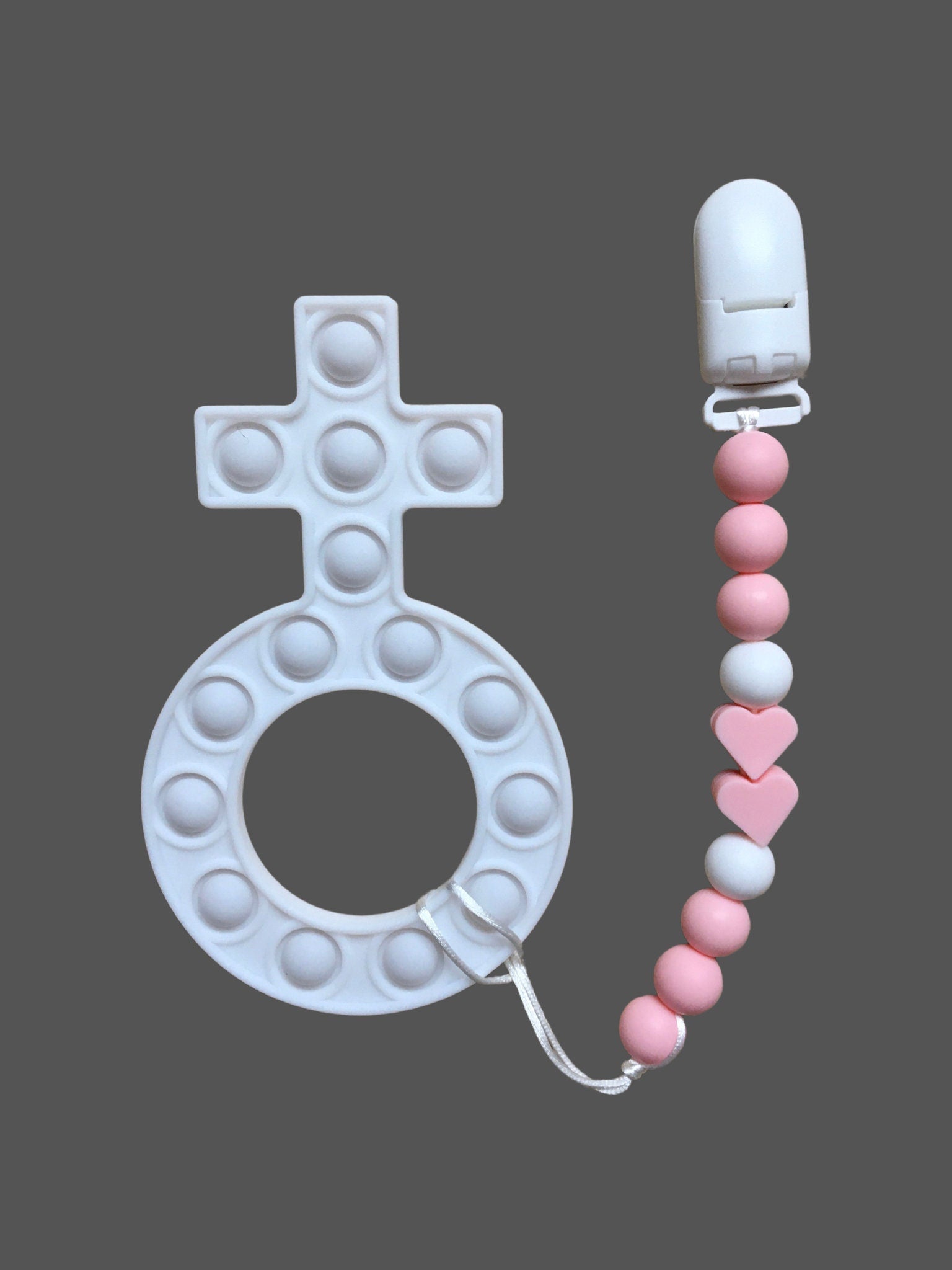 Catholic Baby Bundle, Mini Rosary and Pacifier Clip, Baptism Gift, Catholic Baby Gift