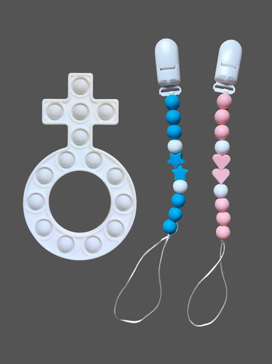 baby rosary and pacifier clip