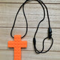 Chewy Cross Necklace, Silicone Cross Necklace